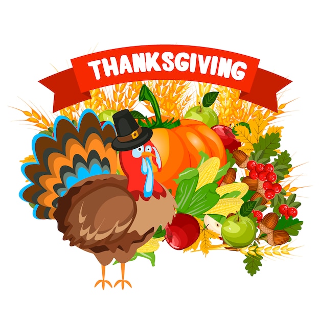 Download Vector illustration of a happy thanksgiving celebration ...