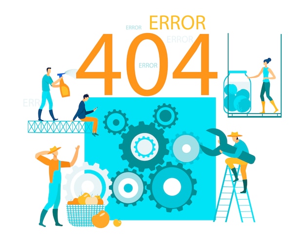 Vector illustration inscription error 404 page website. | Premium Vector