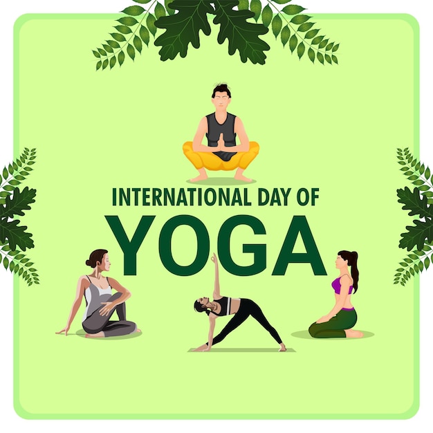 Premium Vector | Vector illustration of international yoga day background