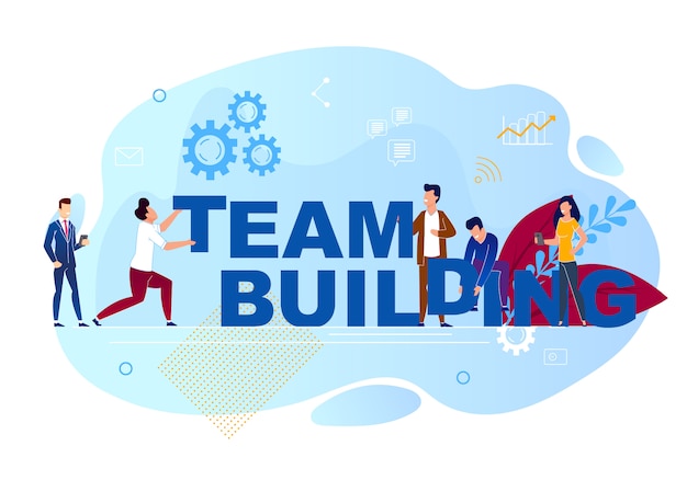 Vector illustration is written team building. Vector | Premium Download