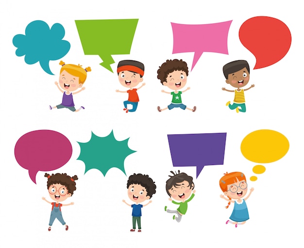 Premium Vector | Vector illustration of kids speech bubble