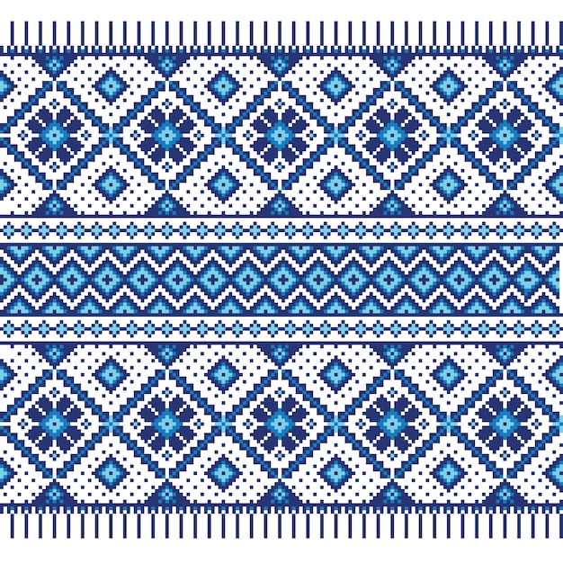Vector illustration of Ukrainian folk seamless\
pattern ornament. Ethnic ornament. Border element. Traditional\
Ukrainian, Belarusian folk art knitted embroidery pattern -\
Vyshyvanka