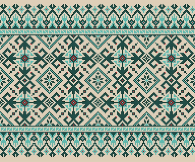 Vector illustration of Ukrainian folk seamless\
pattern ornament. Ethnic ornament. Border element. Traditional\
Ukrainian, Belarusian folk art knitted embroidery pattern -\
Vyshyvanka