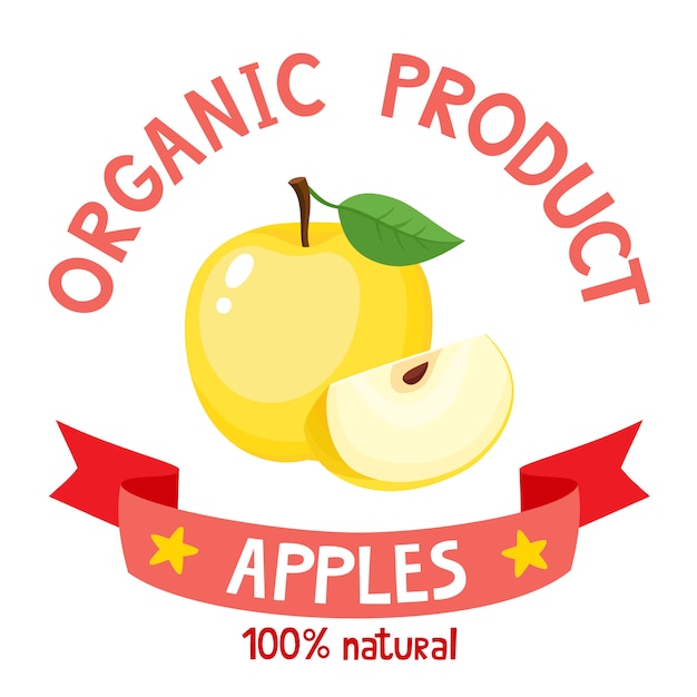 Download Free Vector Illustration Of Organic Badge With Yellow Apple Isolated Use our free logo maker to create a logo and build your brand. Put your logo on business cards, promotional products, or your website for brand visibility.
