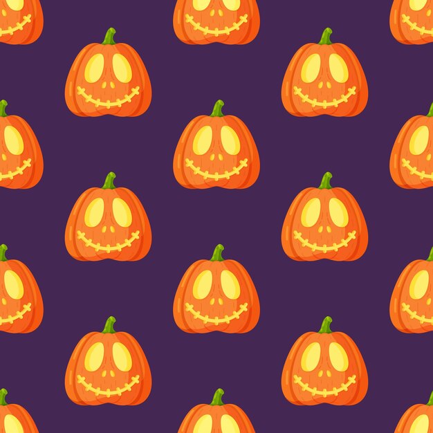 Premium Vector | Vector illustration of a pattern of pumpkins isolated ...