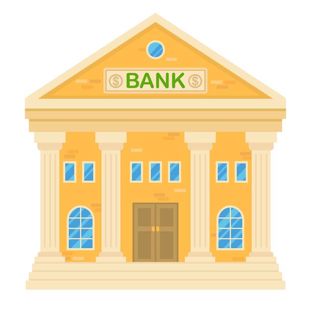 Premium Vector | Vector illustration of retro bank building. facade of ...