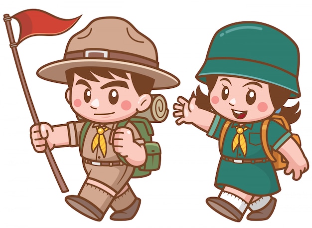 Premium Vector | Vector illustration of scout kids character