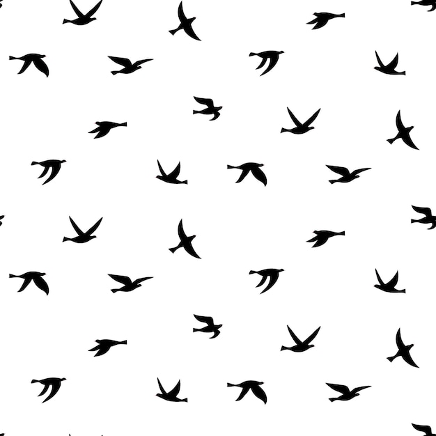 Premium Vector | Vector illustration of silhouette of birds. seamless ...