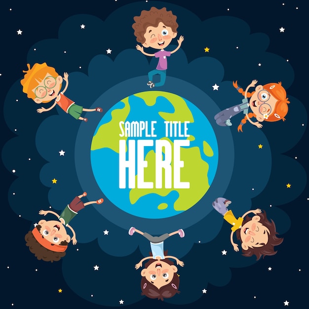 Premium Vector | Vector illustration of space children