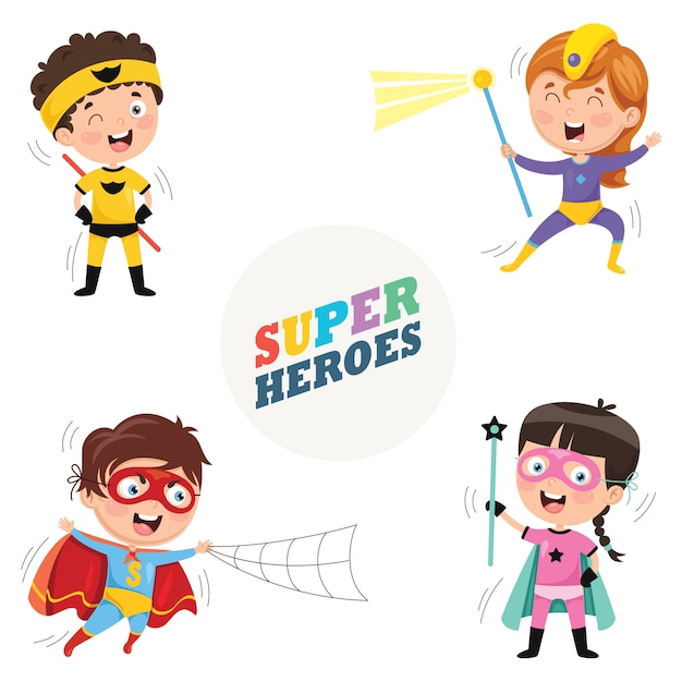 Premium Vector | Vector Illustration Of Superheroes