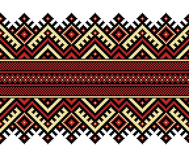 Free Vector | Vector illustration of ukrainian folk seamless pattern ...