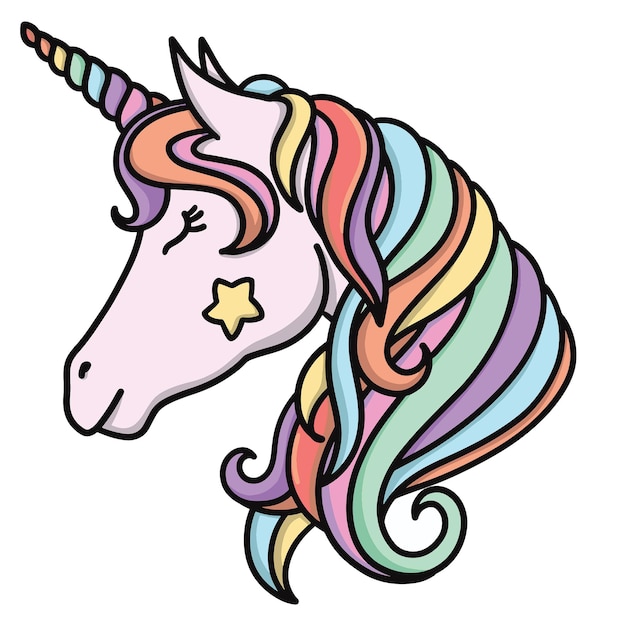 Premium Vector | Vector illustration of unicorn head