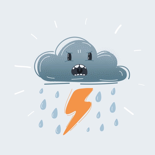 Premium Vector Vector Illustration Of Weather Icon Storm Cloud With