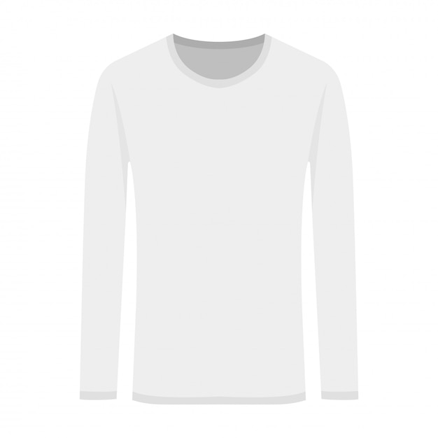 Vector illustration of white long-sleeved in flat style | Premium Vector