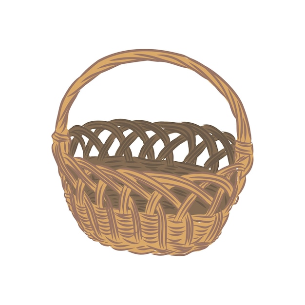 Premium Vector | Vector illustration of wicker basket on white background