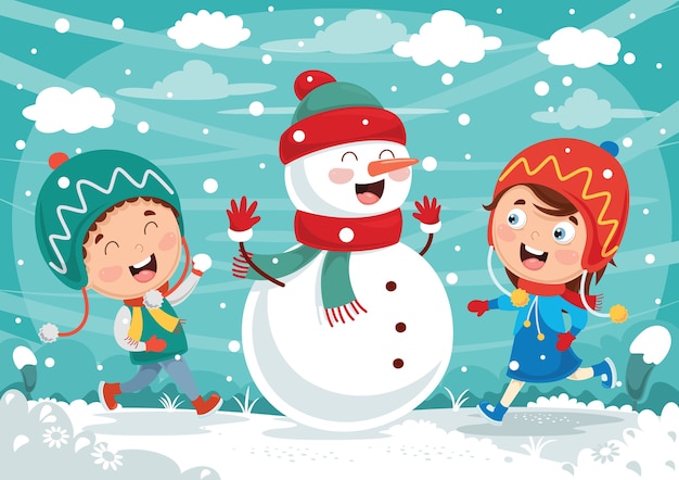 Vector illustration of winter scene | Premium Vector