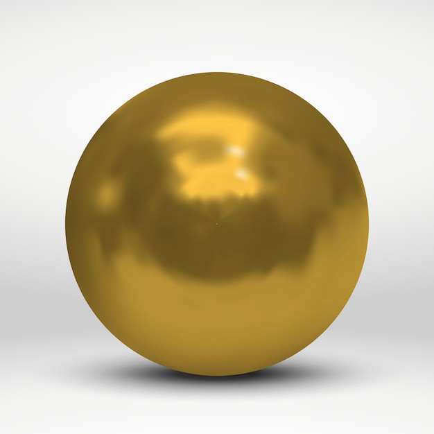 Premium Vector Vector Illustration With Golden Ball Over White Background