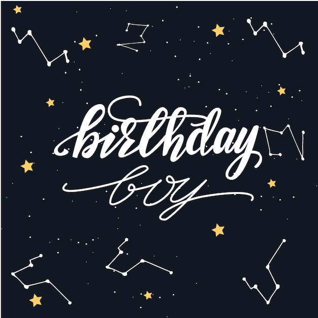 Premium Vector | Vector illustration with lettering design birthday boy