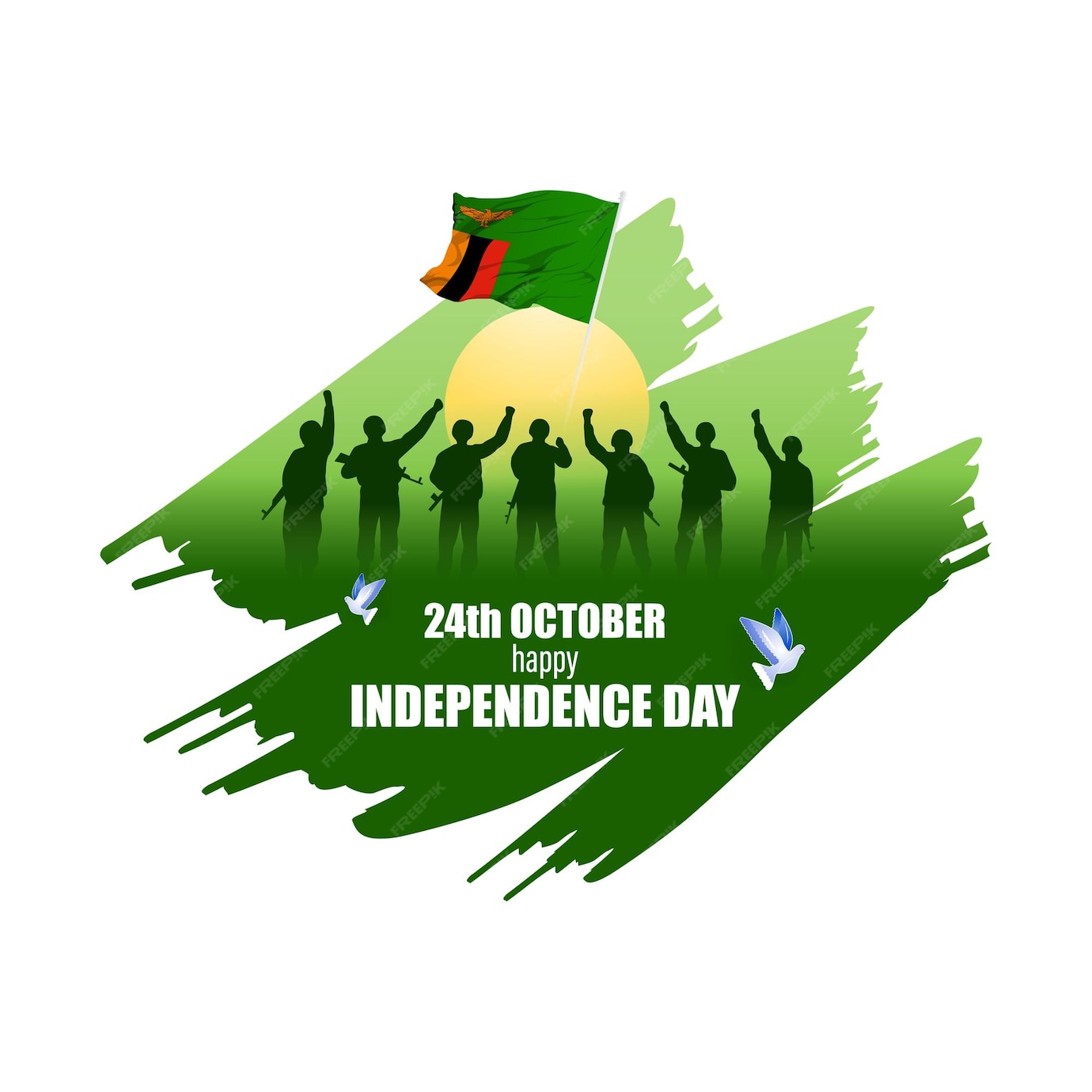 Premium Vector Vector illustration for zambia independence day.