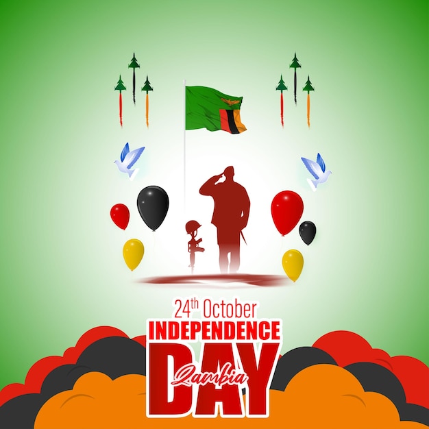 Premium Vector Vector illustration for zambia independence day.