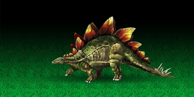 ベクトルイラスト恐竜ステゴサウルスまたはジュラ紀の小さなステゴサウルスステゴサウルスdr プレミアムベクター