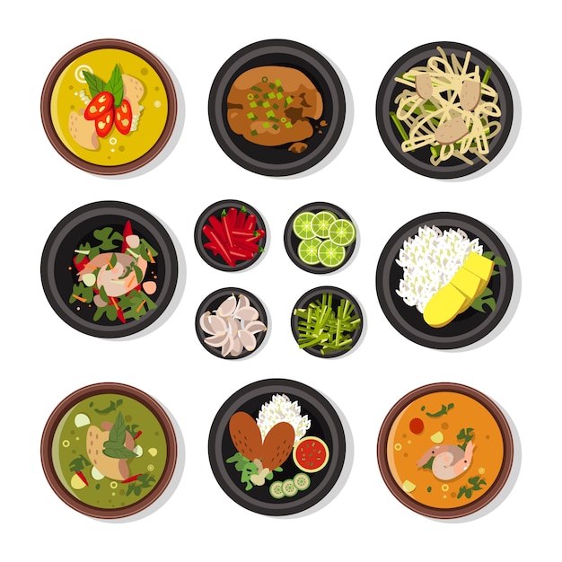 Premium Vector | Vector illustrations of thai food