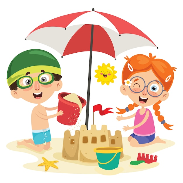 Premium Vector | Vector ilustration of summer children