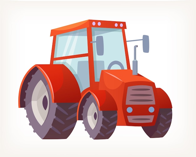 Premium Vector | Vector image of classic red tractor for farming