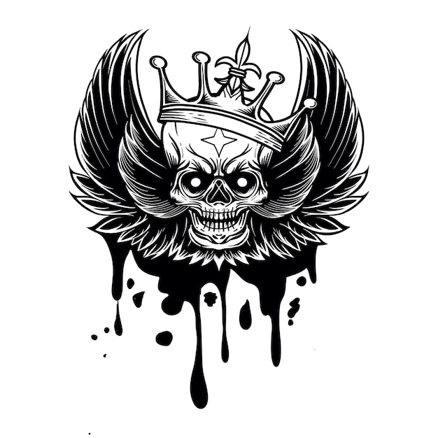 Download Vector image skull with wings and crown | Premium Vector