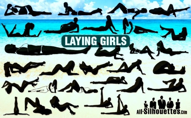 Vector Laying Girls All Silhouettes Vector Free Download