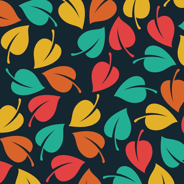 Vector leaves pattern background Free Vector