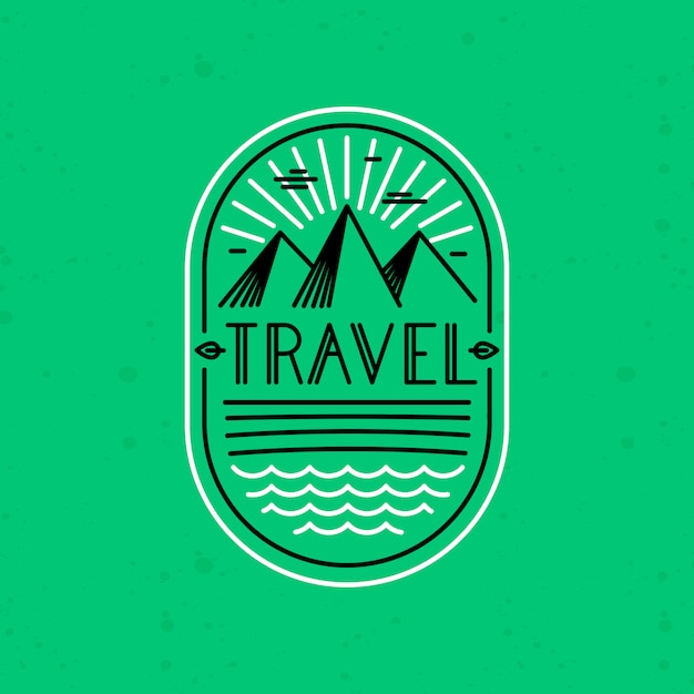 Vector linear badge in trendy linear style Premium Vector