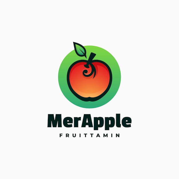 Premium Vector | Vector logo illustration apple gradient colorful style