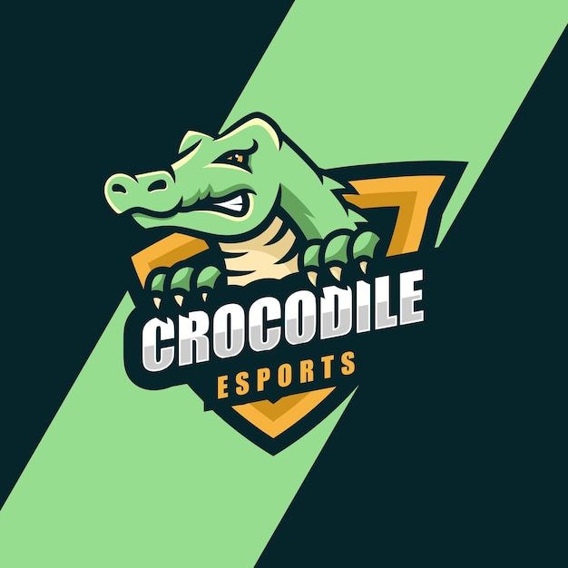 Premium Vector | Vector logo illustration crocodile e sport and sport style