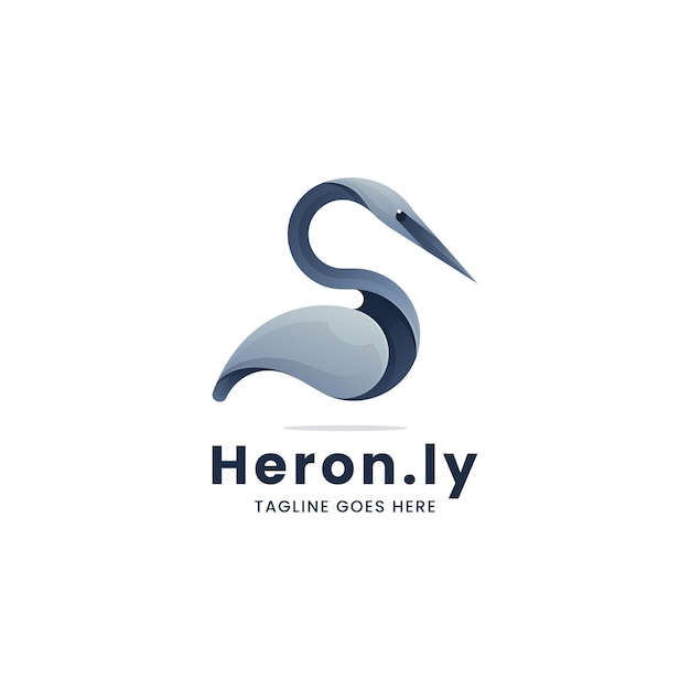 Premium Vector | Vector logo illustration heron gradient colorful style