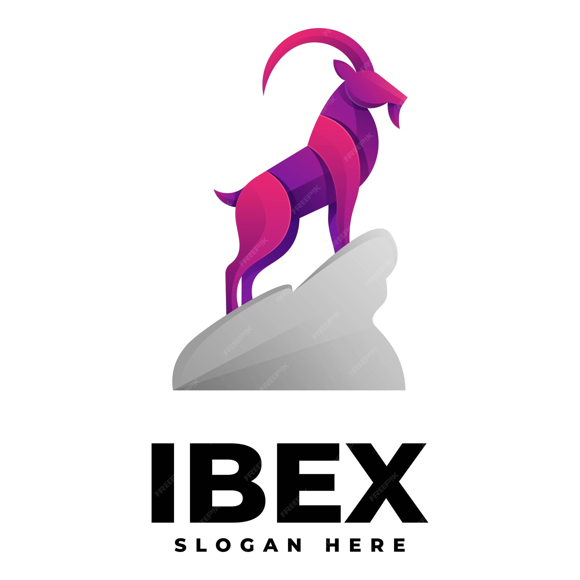 Premium Vector | Vector logo illustration ibex gradient colorful style