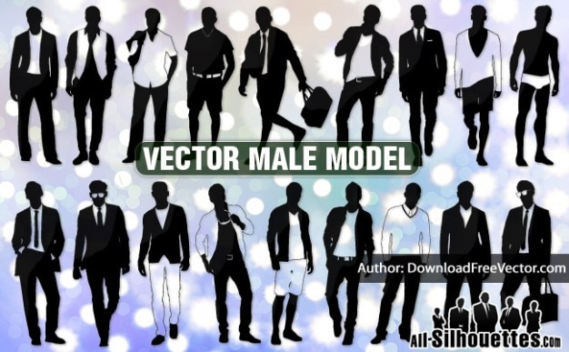 ベクトルの男性モデルのすべてのシルエット 無料のベクター