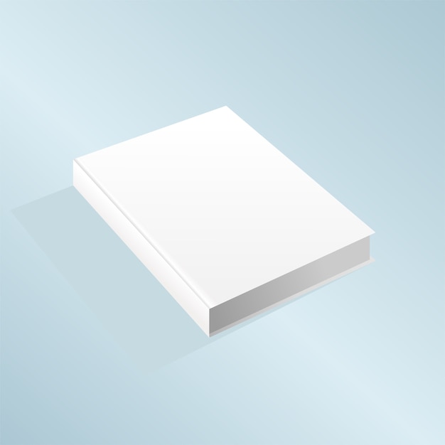 Premium Vector | Vector mockup plain white book blue background