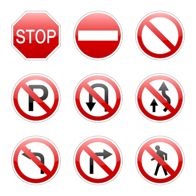 Premium Vector | Vector pack traffic sign