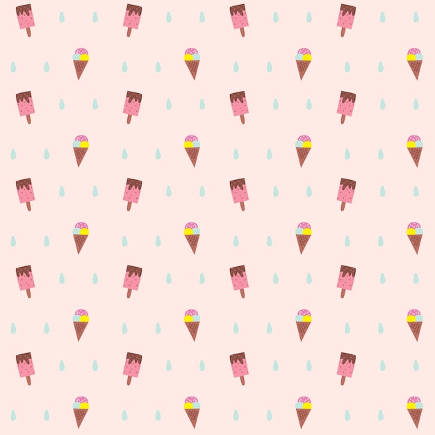 Premium Vector | Vector pattern with ice cream cute background