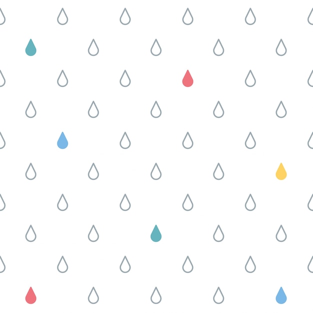 プレミアムベクター 雨のベクトルパターンシームレスなかわいい背景