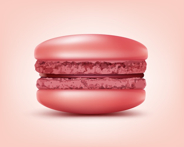 Free Vector | Vector pink french macaron or macaroon close up front ...