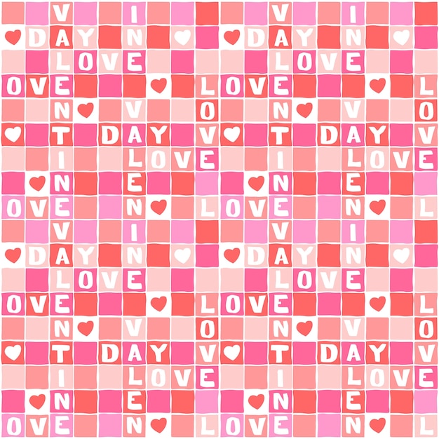 Download Vector of pink love valentine puzzle with white square ...