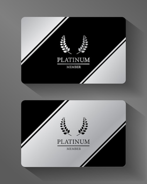 Premium Vector | Vector platinum member card platinum and black