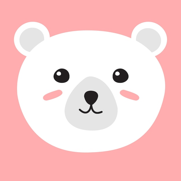 Premium Vector | Vector polar bear face in flat style