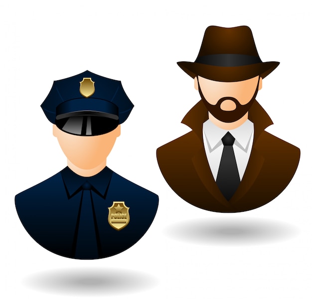 Premium Vector Vector Police And Detective People Icons For Avatar