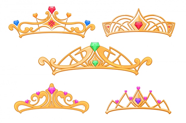 Download Vector princess crowns | Premium Vector