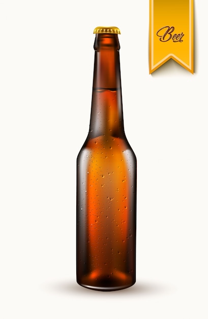 Download Vector realistic beer bottle mockup | Premium Vector