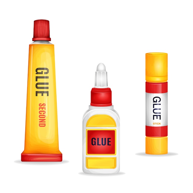 Download Vector realistic glue tube stick bottle mockup set | Premium Vector