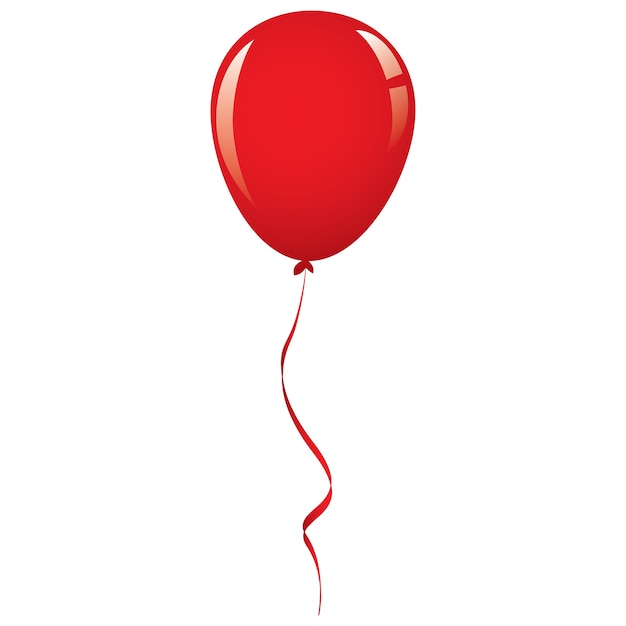 Vector red balloon ribbon Vector | Premium Download